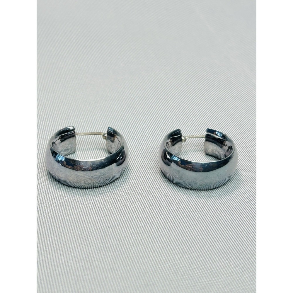 Sterling Silver Hoop Earrings Pair .925 Thailand Jewelry